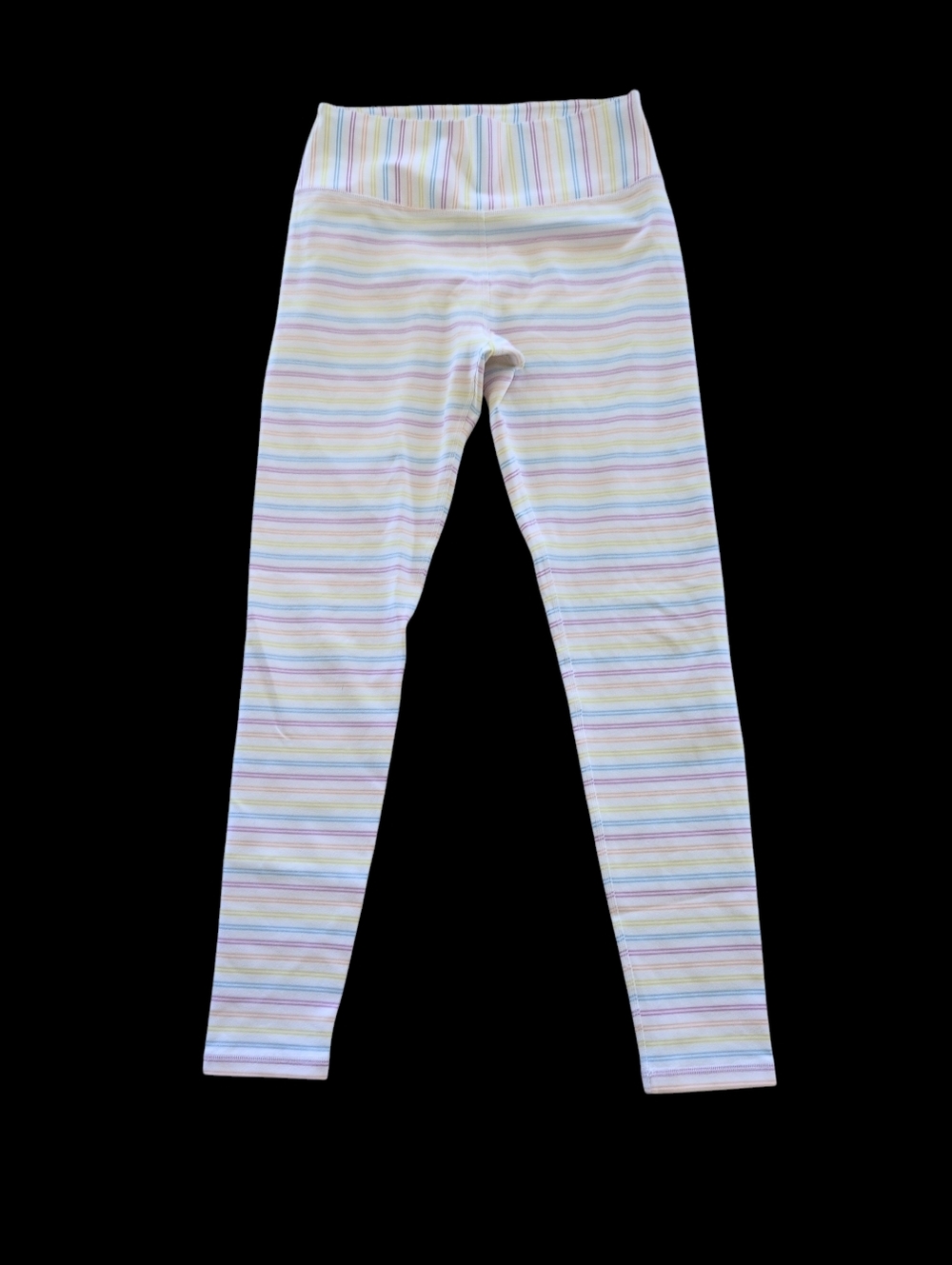 Glyder Sultry Leggings Women's S White/Rainbow Striped Performance High-rise